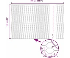 Hexagonal Fence with Post 10 x 1,6 m PVC dengtas plienas Žalia