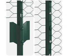 Hexagonal Fence with Post 10 x 1,4 m PVC dengtas plienas Žalia