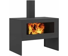 Laužavietė Juoda 80 x 50 x 96 cm Šaltai valcuotas plienas