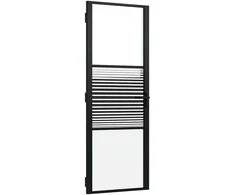 Stiklinės durys Dryžuotas Juoda 76 x 3,5 x 201,5 cm Aliuminis