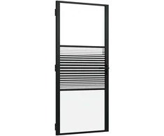 Stiklinės durys Dryžuotas Juoda 93 x 3,5 x 201,5 cm Aliuminis