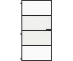Vidaus durys, juodos, 102,5x201,5cm, stiklas ir aliuminis