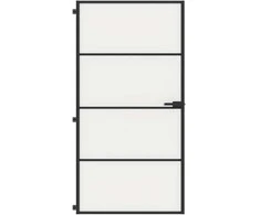 Vidaus durys, juodos, 102,5x201,5cm, stiklas ir aliuminis