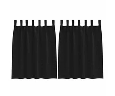 Užuolaidos su žiedais, blokuojančios šviesą 2 pcs Juoda