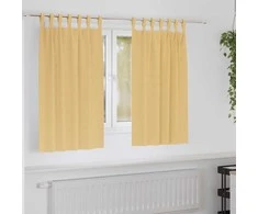 Užuolaidos su žiedais, blokuojančios šviesą 2 pcs Smėlio