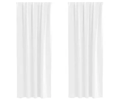 Užuolaidos su žiedais, blokuojančios šviesą 2 pcs Švari balta