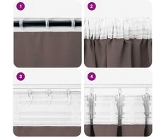 Užuolaidos su žiedais, blokuojančios šviesą 2 pcs Tamsiai rudas