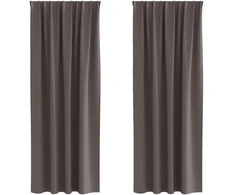 Užuolaidos su žiedais, blokuojančios šviesą 2 pcs Tamsiai rudas