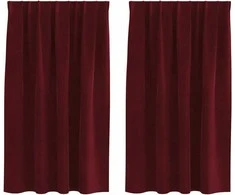 Užtemdymo užuolaidos 2 pcs Vyno raudona 140 x 140 cm Aksomas