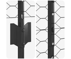 Hexagonal Fence with Post 10 x 1,4 m PVC dengtas plienas Pilka
