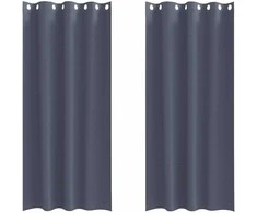 Užuolaidos su žiedais, blokuojančios šviesą 2 pcs Antracitas