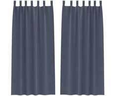 Užuolaidos su žiedais, blokuojančios šviesą 2 pcs Antracitas
