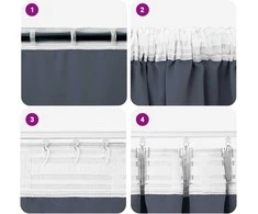 Užuolaidos su žiedais, blokuojančios šviesą 2 pcs Antracitas