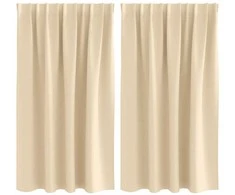 Užuolaidos su žiedais, blokuojančios šviesą 2 pcs Kreminė