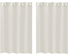 Voile Užuolaida 2 pcs Kreminė 140 x 140 cm Poliesteris