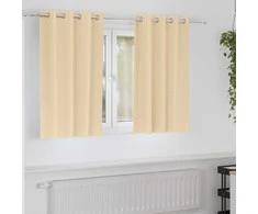 Užuolaidos su žiedais, blokuojančios šviesą 2 pcs Kreminė