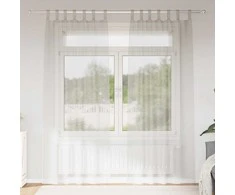 Voile Užuolaida 2 pcs Kreminė 225 x 140 cm Poliesteris