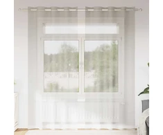 Voile Užuolaida 2 pcs Kreminė 225 x 140 cm Poliesteris