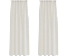 Voile Užuolaida 2 pcs Kreminė 225 x 140 cm Poliesteris