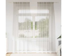 Voile Užuolaida 2 pcs Kreminė 260 x 140 cm Poliesteris
