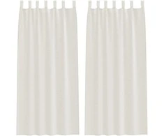 Voile Užuolaida 2 pcs Kreminė 260 x 140 cm Poliesteris