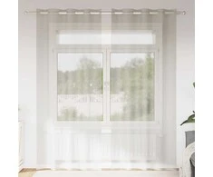 Voile Užuolaida 2 pcs Kreminė 260 x 140 cm Poliesteris
