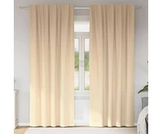 Užuolaidos su žiedais, blokuojančios šviesą 2 pcs Kreminė
