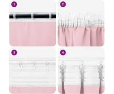 Užuolaidos su žiedais, blokuojančios šviesą 2 pcs
