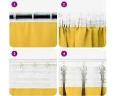Užuolaidos su žiedais, blokuojančios šviesą 2 pcs