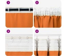 Užuolaidos su žiedais, blokuojančios šviesą 2 pcs