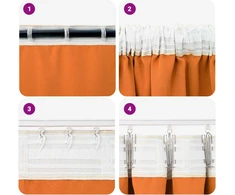 Užuolaidos su žiedais, blokuojančios šviesą 2 pcs