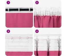 Užuolaidos su žiedais, blokuojančios šviesą 2 pcs