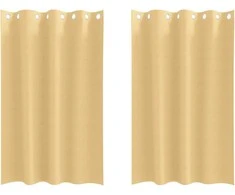 Užuolaidos su žiedais, blokuojančios šviesą 2 pcs Smėlio