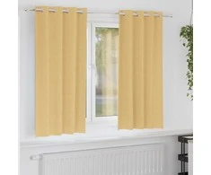 Užuolaidos su žiedais, blokuojančios šviesą 2 pcs Smėlio