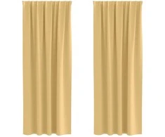 Užuolaidos su žiedais, blokuojančios šviesą 2 pcs Smėlio