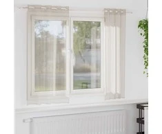 Voile Užuolaida 2 pcs Smėlio 175 x 140 cm Poliesteris