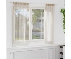 Voile Užuolaida 2 pcs Smėlio 175 x 140 cm Poliesteris