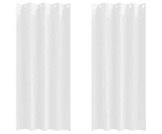 Užuolaidos su žiedais, blokuojančios šviesą 2 pcs Švari balta