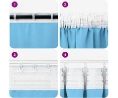 Užuolaidos su žiedais, blokuojančios šviesą 2 pcs