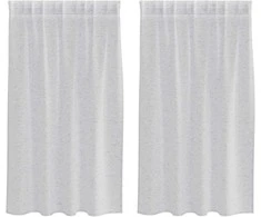 Voile Užuolaida 2 pcs Šviesiai pilka 140 x 140 cm Poliesteris