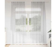 Voile Užuolaida 2 pcs Šviesiai pilka 225 x 140 cm Poliesteris