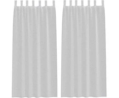 Voile Užuolaida 2 pcs Šviesiai pilka 225 x 140 cm Poliesteris
