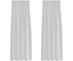 Voile Užuolaida 2 pcs Šviesiai pilka 245 x 140 cm Poliesteris