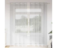 Voile Užuolaida 2 pcs Šviesiai pilka 260 x 140 cm Poliesteris
