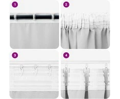 Užuolaidos su žiedais, blokuojančios šviesą 2 pcs