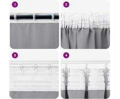 Užuolaidos su žiedais, blokuojančios šviesą 2 pcs