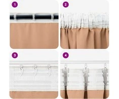 Užuolaidos su žiedais, blokuojančios šviesą 2 pcs