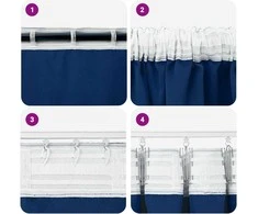 Užuolaidos su žiedais, blokuojančios šviesą 2 pcs
