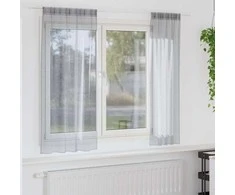 Voile Užuolaida 2 pcs Tamsiai pilka 175 x 140 cm Poliesteris