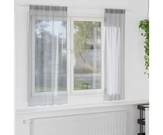 Voile Užuolaida 2 pcs Tamsiai pilka 175 x 140 cm Poliesteris